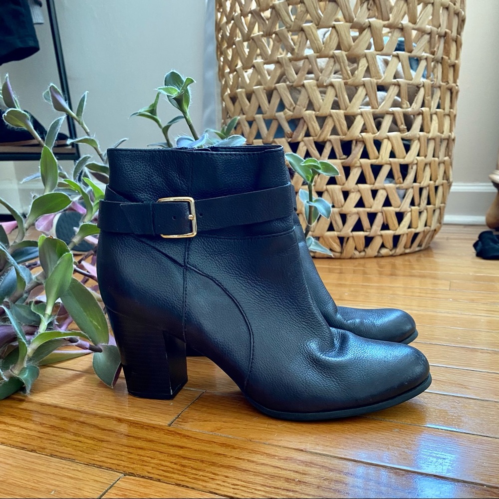 Cole Haan Grand.os Black Leather Booties